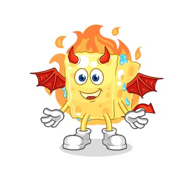 the sponge demon with wings character. cartoon mascot vecto