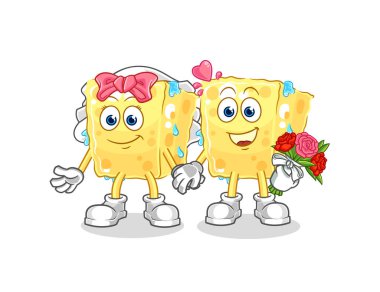 the sponge wedding cartoon. cartoon mascot vecto