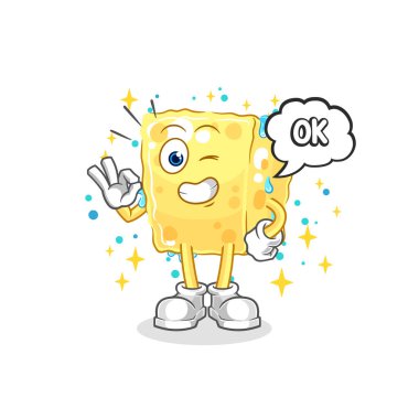 the sponge agree mascot. cartoon vecto