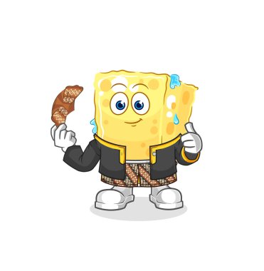 the sponge Javanese character. cartoon mascot vecto