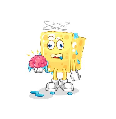 the sponge no brain vector. cartoon characte