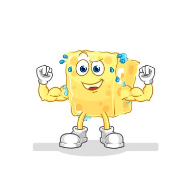 the sponge muscular cartoon. cartoon mascot vecto