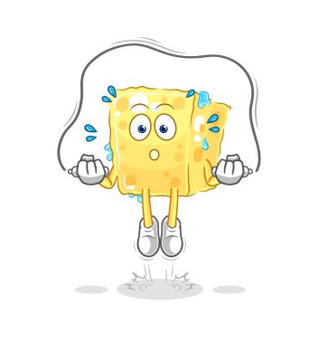 the sponge jump rope exercise. character vecto