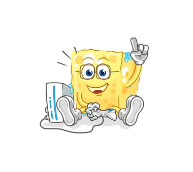 the sponge playing video games. cartoon characte