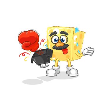 the sponge prank glove in the box. cartoon masco