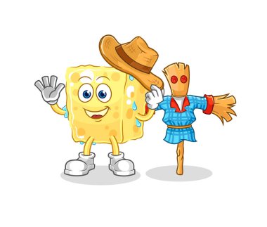 the sponge with scarecrows cartoon character vecto