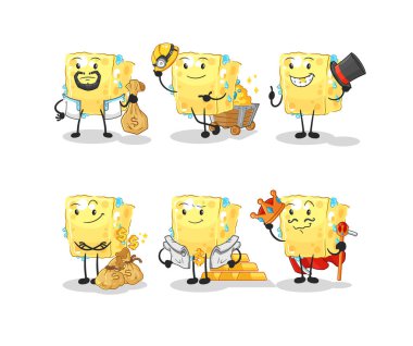 the sponge rich group character. cartoon mascot vecto