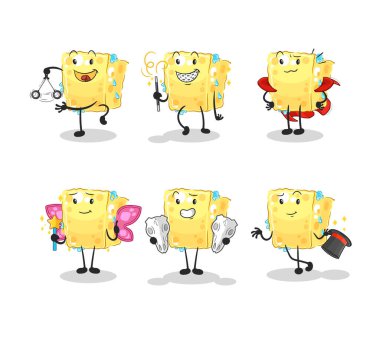 the sponge magic group character. cartoon mascot vecto