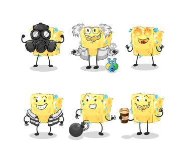 the sponge villain group character. cartoon mascot vecto