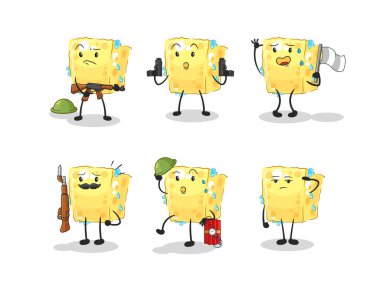 the sponge troops character. cartoon mascot vecto