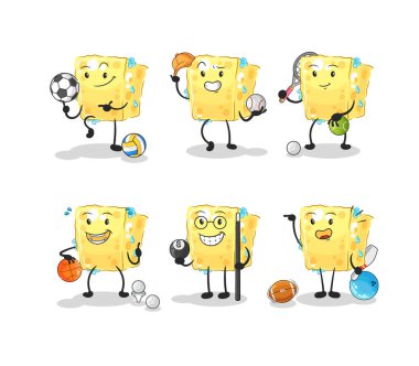 the sponge sport set character. cartoon mascot vecto