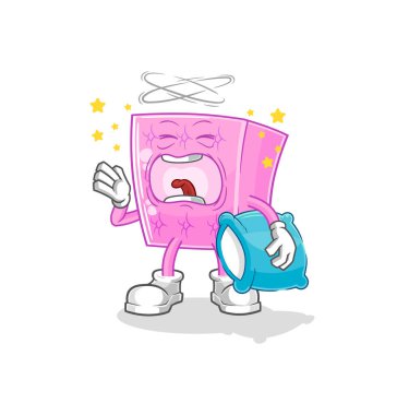 the mattress yawn character. cartoon mascot vecto