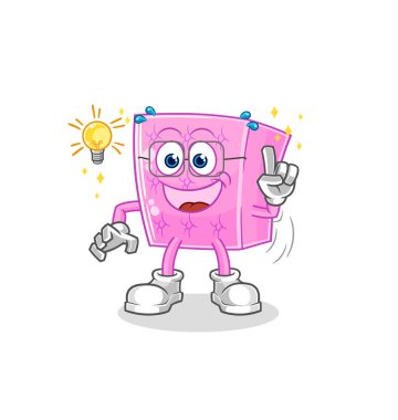 the mattress got an idea cartoon. mascot vecto