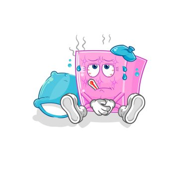 the mattress sick vector. cartoon characte