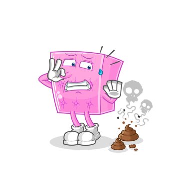 the mattress with stinky waste illustration. character vecto