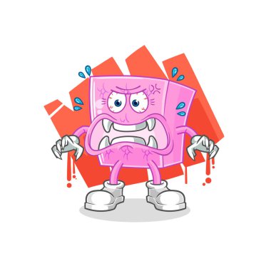 the mattress monster vector. cartoon characte