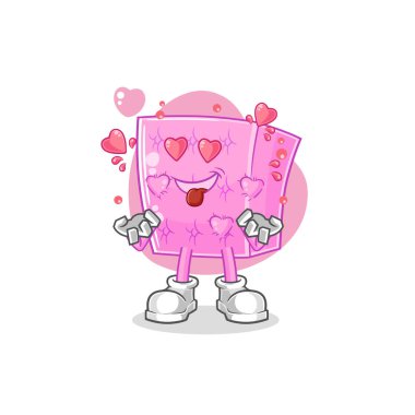 the mattress fallin love vector. cartoon characte