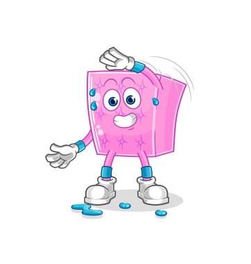 the mattress stretching character. cartoon mascot vecto