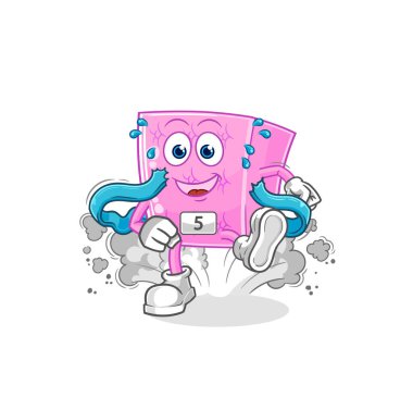 the mattress runner character. cartoon mascot vecto