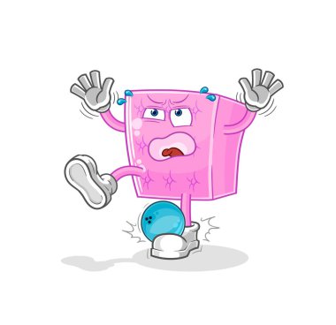 the mattress hiten by bowling cartoon. cartoon mascot vecto