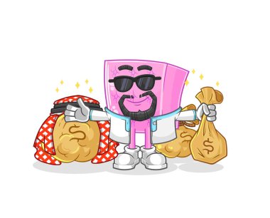the mattress rich arabian mascot. cartoon vecto