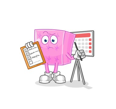 the mattress schedule list vector. cartoon characte