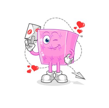 the mattress hold love letter illustration. character vecto