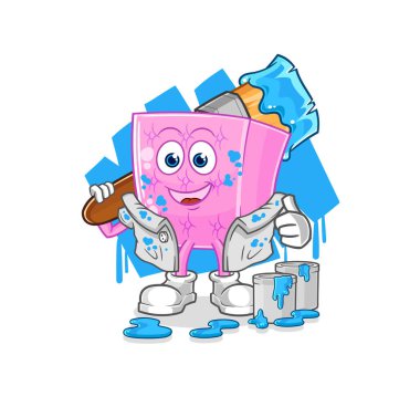 the mattress painter illustration. character vecto