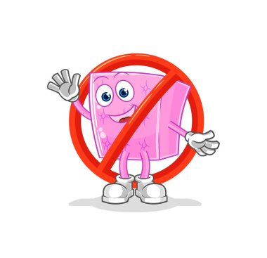 the say no to mattress mascot. cartoon vecto