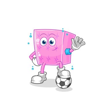 the mattress playing soccer illustration. character vecto