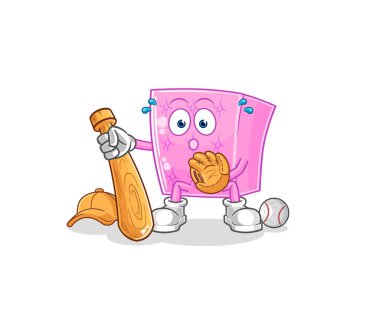 the mattress baseball Catcher cartoon. cartoon mascot vecto