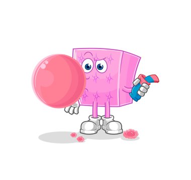 the mattress chewing gum vector. cartoon characte