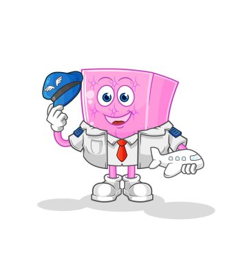 the mattress pilot mascot. cartoon vecto