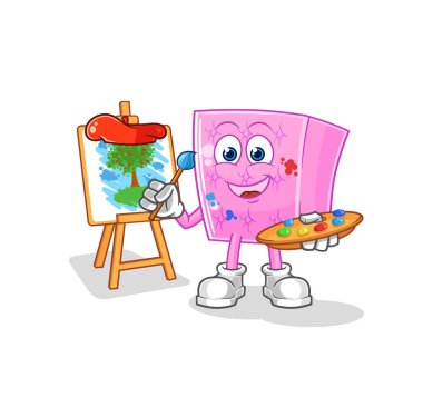 the mattress artist mascot. cartoon vecto