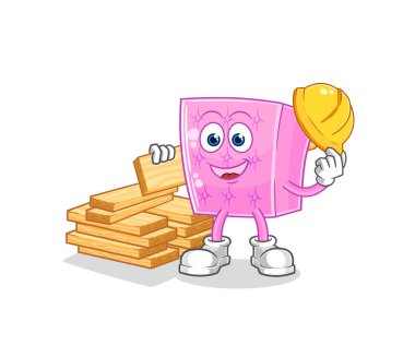 the mattress builder vector. cartoon characte