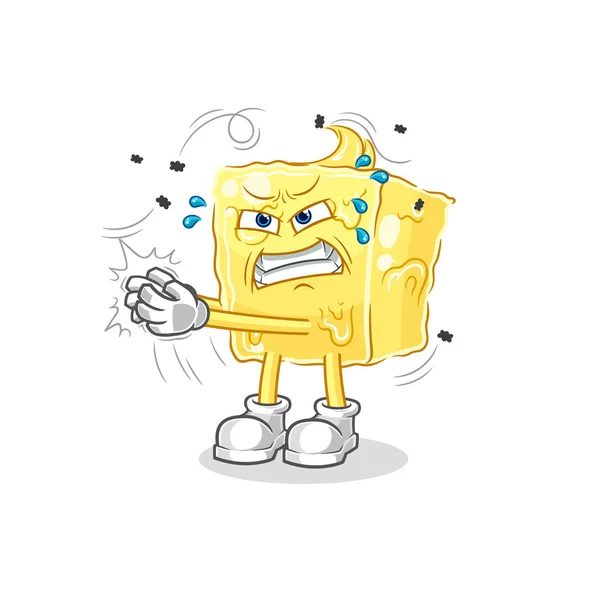 Butter Swat Fly Character Cartoon Mascot Vecto — Stock Vector
