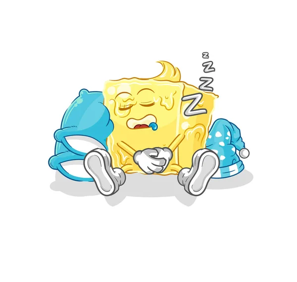 Butter Sleeping Character Cartoon Mascot Vecto — Image vectorielle