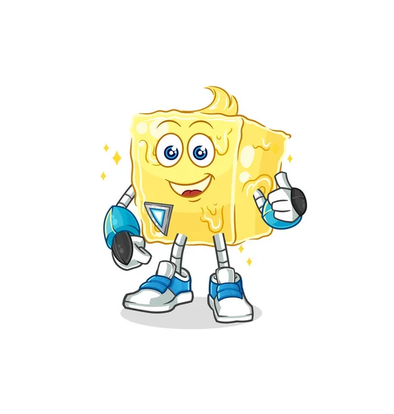 Butter Robot Character Cartoon Mascot Vecto — Archivo Imágenes Vectoriales