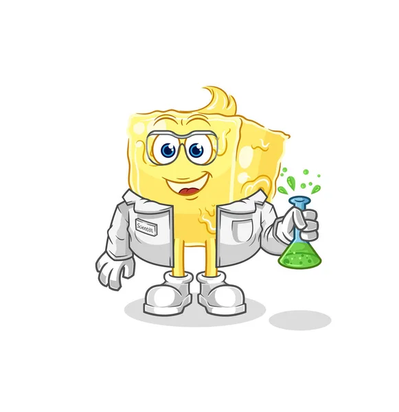 Butter Scientist Character Cartoon Mascot Vecto — Stock Vector