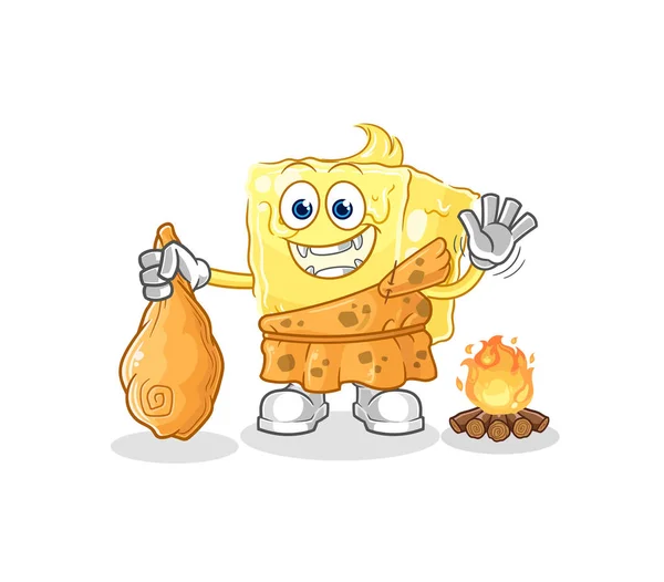 Butter Ancient Cartoon Cartoon Mascot Vecto — Vettoriale Stock