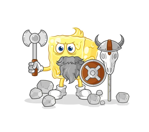 Butter Viking Illustration Character Vecto — Stock Vector