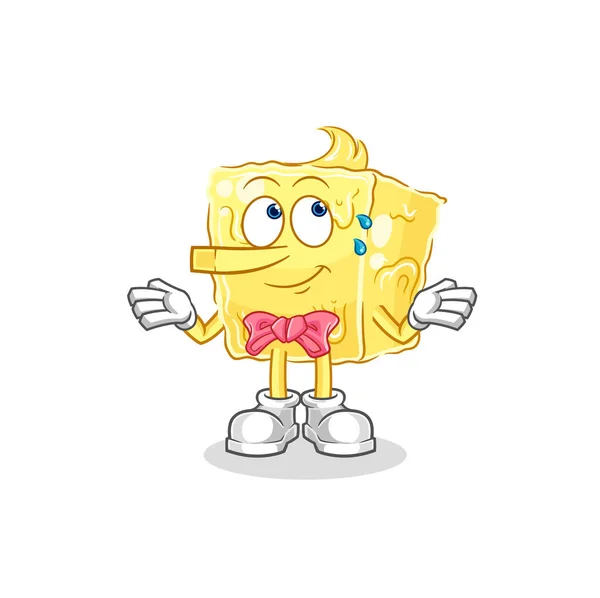 Butter Lie Pinocchio Character Cartoon Mascot Vecto — Archivo Imágenes Vectoriales