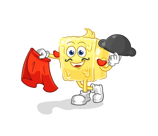 Butter Matador Red Cloth Illustration Character Vecto — Archivo Imágenes Vectoriales