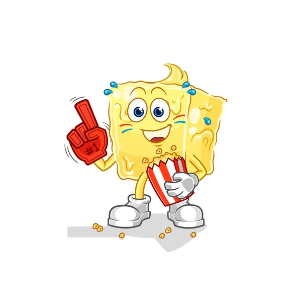 Butter Fan Popcorn Illustration Character Vecto — Archivo Imágenes Vectoriales