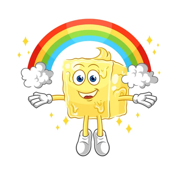 Butter Rainbow Cartoon Vecto — Vetor de Stock