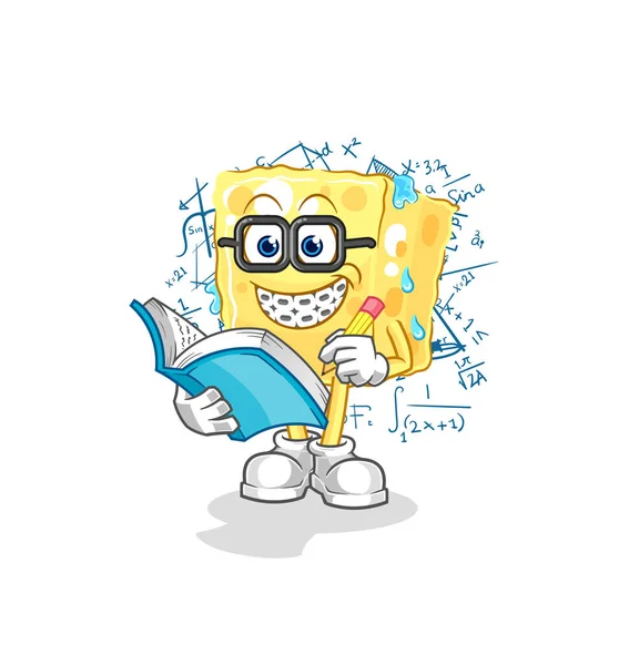 Sponge Geek Cartoon Cartoon Mascot Vecto — Archivo Imágenes Vectoriales