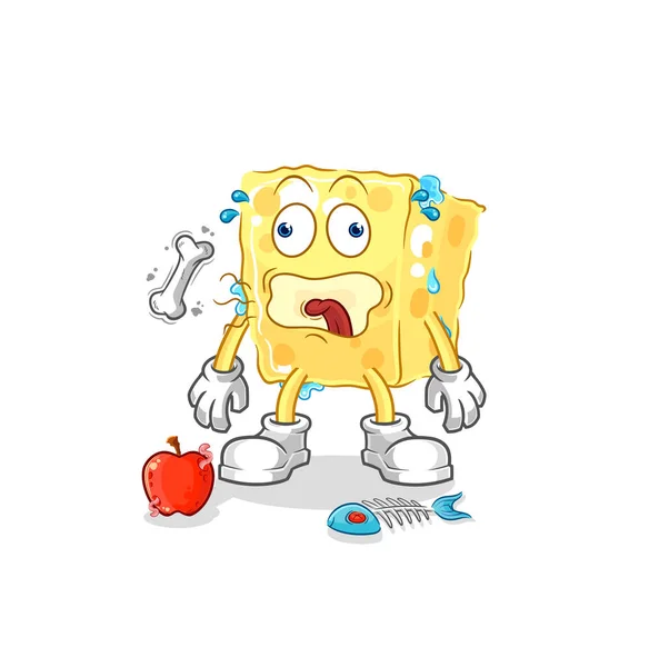 Sponge Burp Mascot Cartoon Vecto — Stok Vektör
