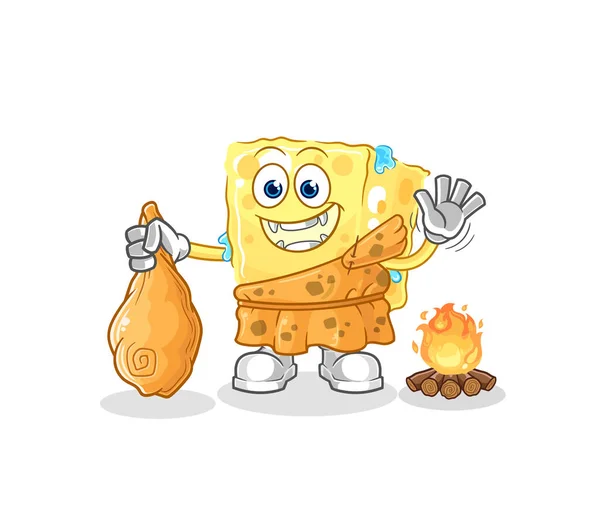 Sponge Ancient Cartoon Cartoon Mascot Vecto — Vettoriale Stock