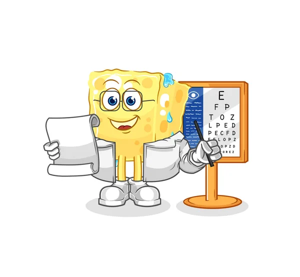 Sponge Oculist Cartoon Cartoon Mascot Vecto — Vector de stock