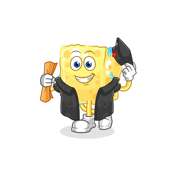 Sponge Graduation Vector Cartoon Characte — Stock Vector